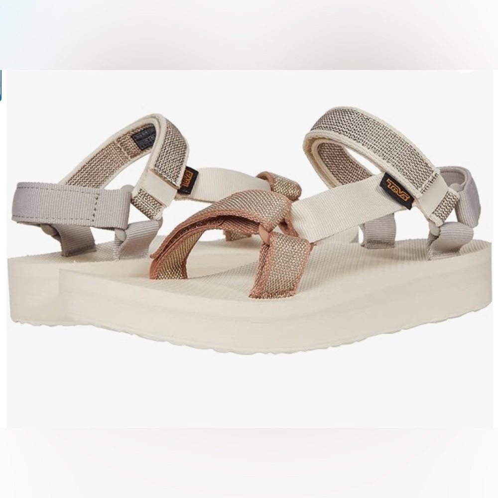 Teva Women's Midform Universal Karina Sandal White Swan Metallic Multi 10